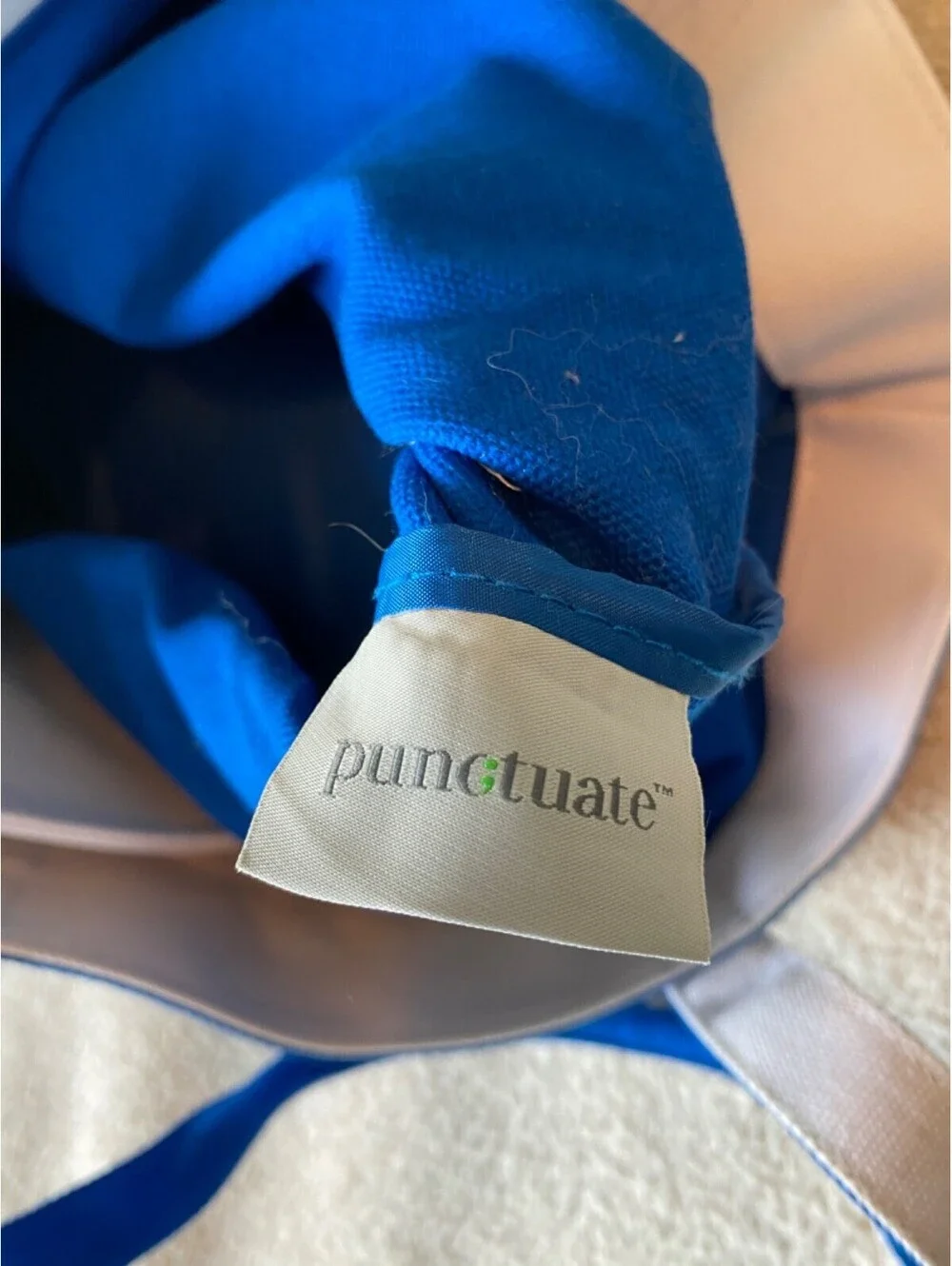 Punctuate Barnes & Noble Royal Blue Snowflake Holiday Tote Bag Jingle Bell Poms